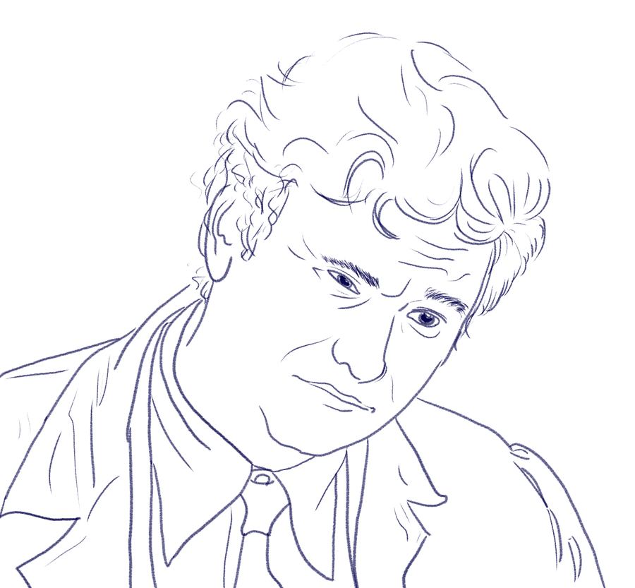 Line-art trace study of Columbo by PalePixel