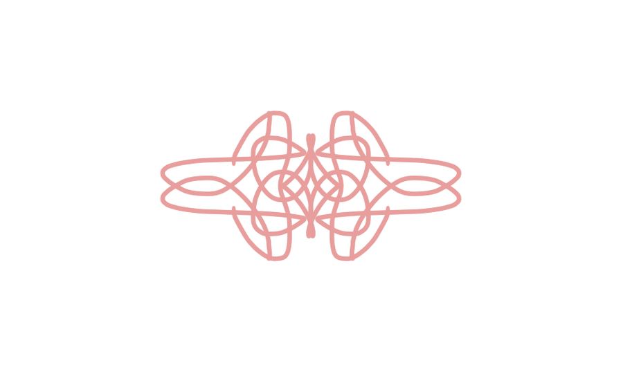 Symmetrical blush-pink line pattern